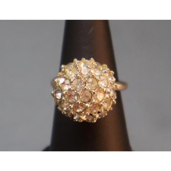 Vintage Rhinestone Ball Ring - Picture 2 of 5